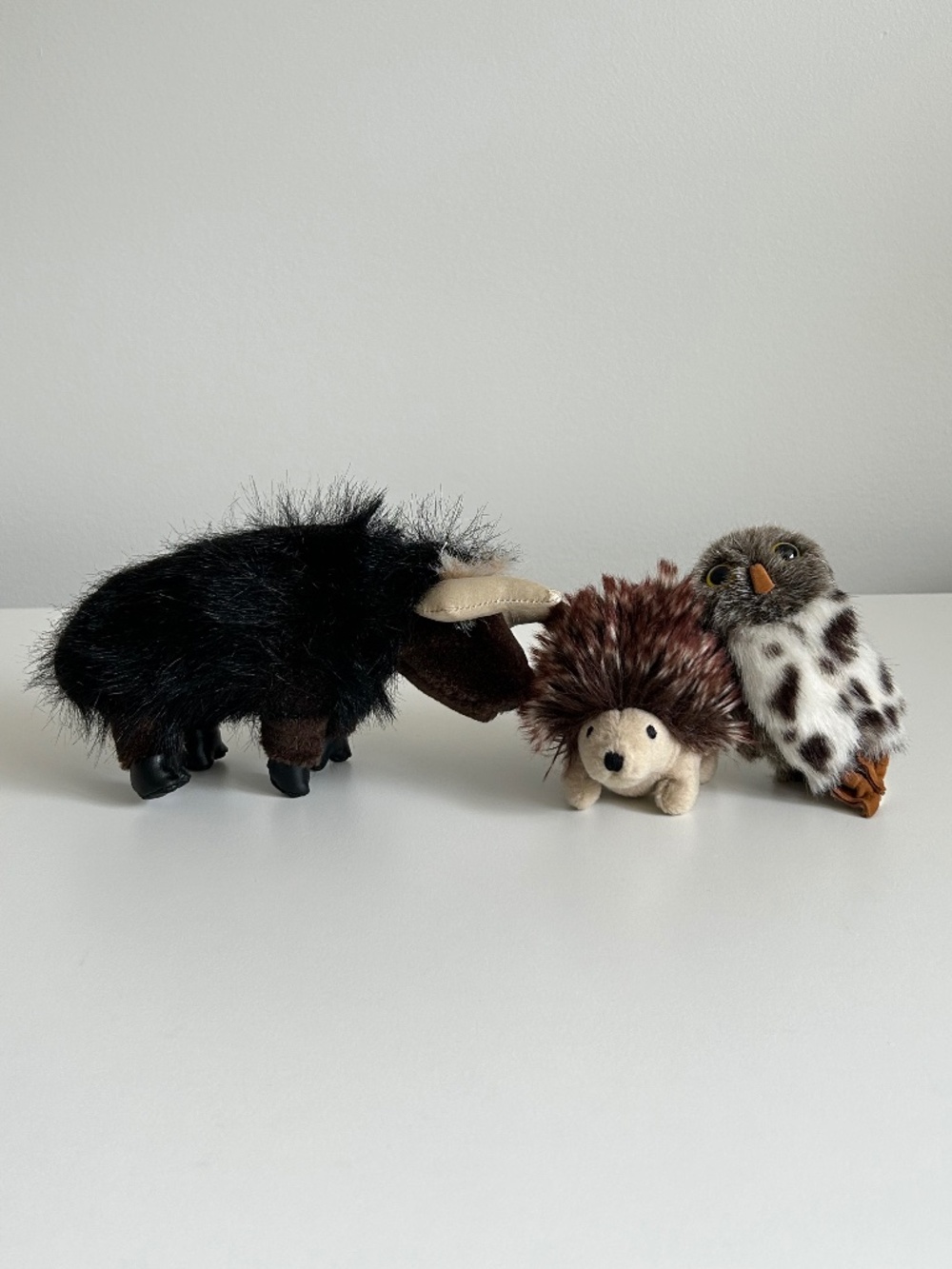 Folkmanis Finger Puppets Set Of 3 Yak Porcupine Owl Plush